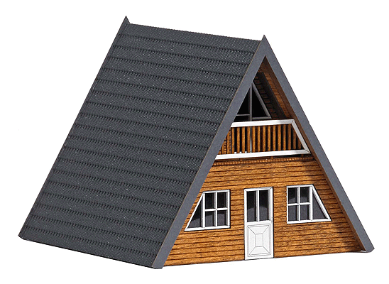 Busch HO Finnish-Style A-Frame Cabin