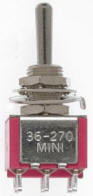 Miniature Toggle Switch D.P.D.T. Momentary