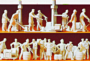 Unpainted Figure Set - Railroad Freight House Workers