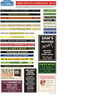 City Classics HO Signs & Advertisements