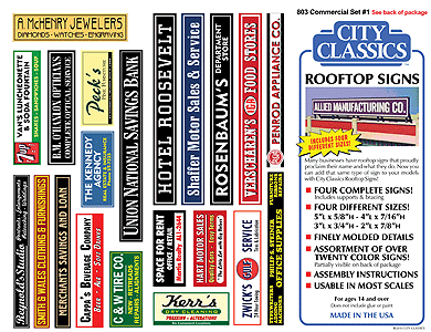 City Classics HO Signs & Advertisements