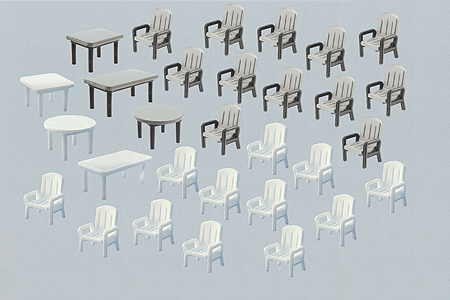 Faller HO Tables & Patio Chairs