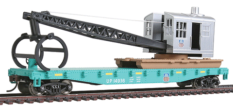 Walthers Trainline HO Flatcar with Logging Crane